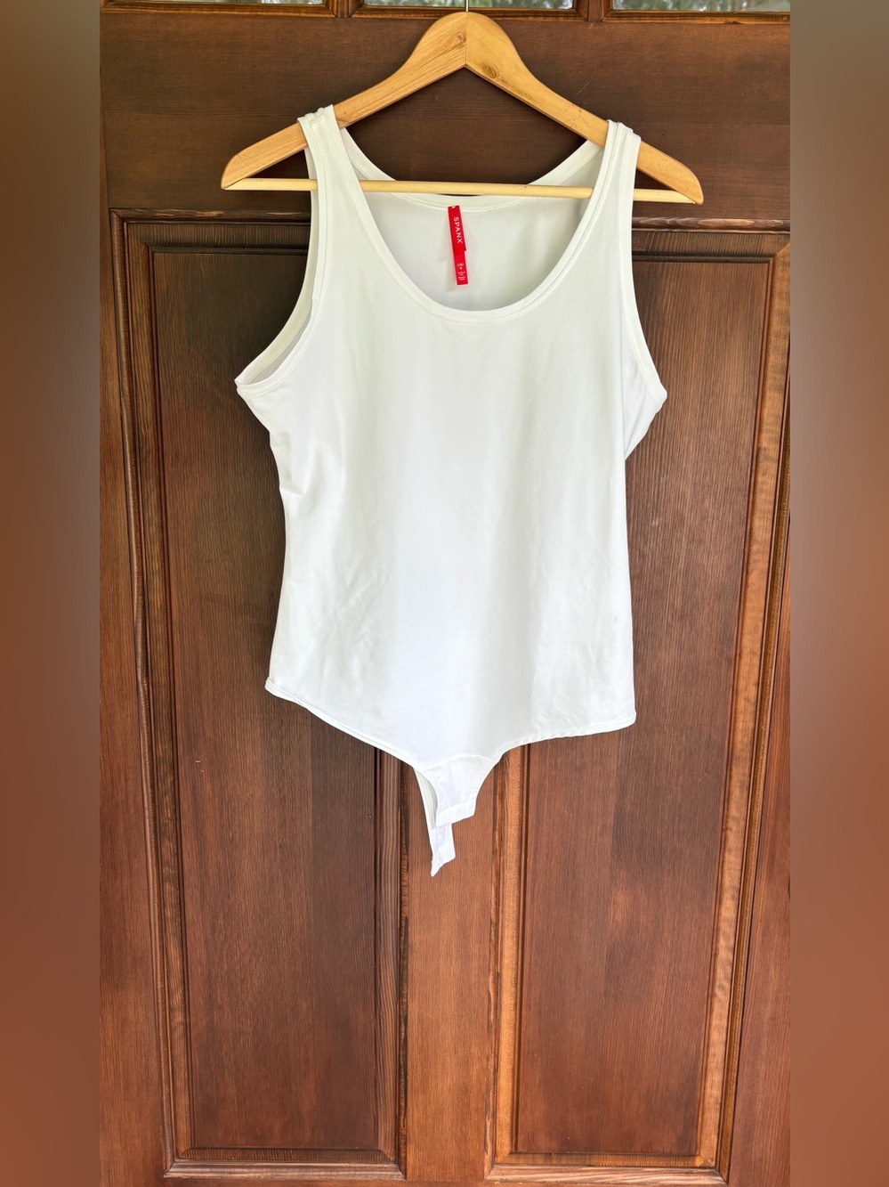 SPANX White Scoop Neck Tank Bodysuit